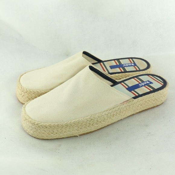 Keds Shoes - KEDS Cream Canvas Espadrille Style Mules Sz 8 Wmns
